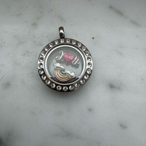 Origami Owl locket with rainbow & I ♥️ U charms